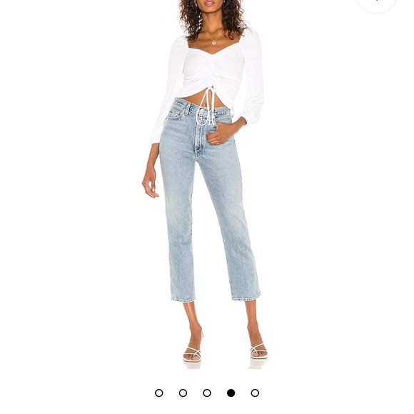 Revolve White Ribbed S Top. Worn once - Picture 4 of 8